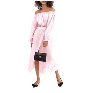 Sleeper Dress in Pink Linen